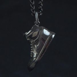 Fashion Shoe Pendant in Black Gold