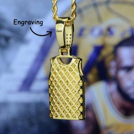 Iced 23 Jersey Pendant in Gold