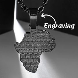 Iced African Black Panther Map in Black Gold