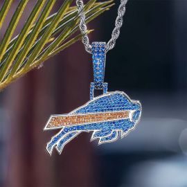Iced Wild Bison Pendant in White Gold