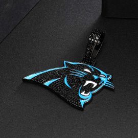 Iced Roaring Panthers Pendant in Black Gold