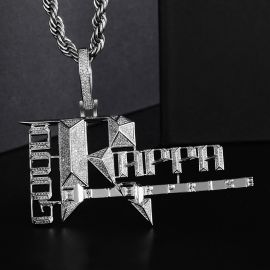 Iced Popular Records Pendant in White Gold