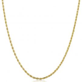 3mm 18K Gold Finish Rope Chain for Women