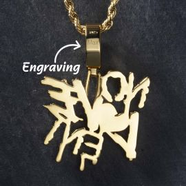 Iced NO LOVE ENT Pendnat in Gold