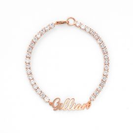 Personalized Tennis Name Bracelet in Rose Gold