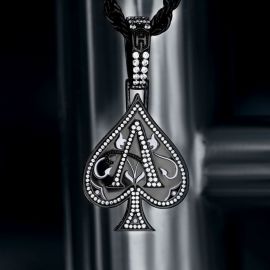 Iced Ace of Spades Pendant with 24