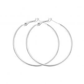 30mm-70mm Circle Hoop Earring in White Gold
