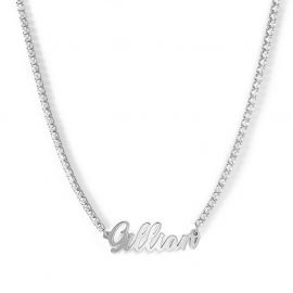 Custom Letters Name Necklace with Tennis Chain