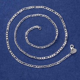 3mm Figaro Chain in White Gold