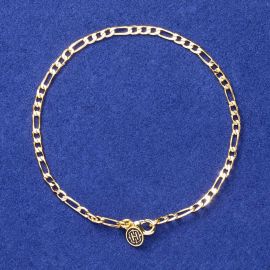 3mm Figaro Bracelet in Gold