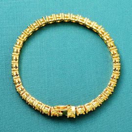5mm Fancy Yellow Stones Tennis Bracelet in Gold