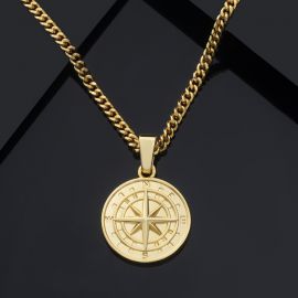 Compass Pendant in Gold