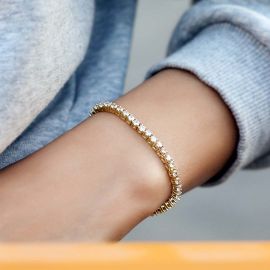 Women's 3mm Single Row Tennis Bracelet in Gold