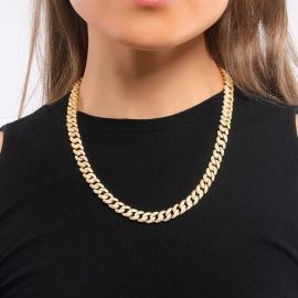 Women's 8mm Micro Paved Cuban Chain in Gold