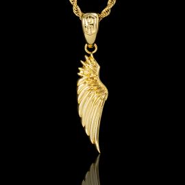 Women's Medium Angel Wing Pendant in Gold