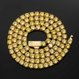 Women's 5mm Fancy Yellow Stones Tennis Chain in Gold