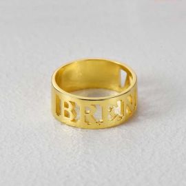 Personalized Cut Out Statement Name Ring
