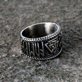 Odin Runes Valknut 316L  Stainless Steel Viking Ring