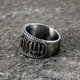 Odin Runes Valknut 316L  Stainless Steel Viking Ring