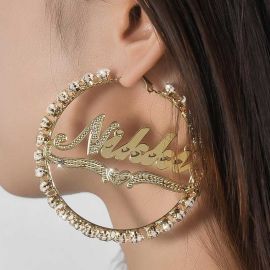 Personalized Iced Name Hoop Earrings