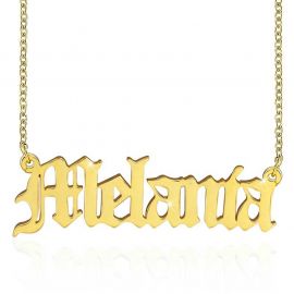 Personalized Old English Font Name Necklace