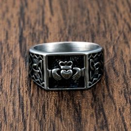 Irish Claddagh Stainless Steel Celtic Knots Ring