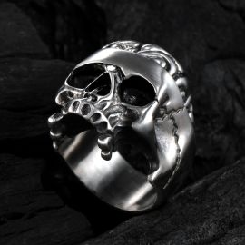 Vintage Rugged Stainless Steel Skull Ring