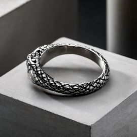 Greek Amphisbaena Stainless Steel Mythology Ring