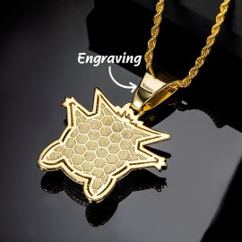 Iced Gengar Pendant in Gold