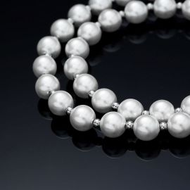 8mm Pearl with Steel Ball Necklace
