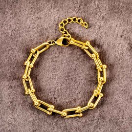 Gold Horseshoe Stainless Steel Bracelet