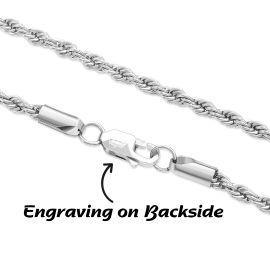 3mm Rope Solid 925 Sterling Silver Bracelet