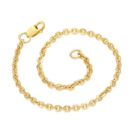 3mm Cable Solid 925 Sterling Silver Bracelet in Gold