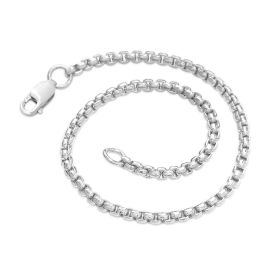 3mm Round Box Solid 925 Sterling Silver Bracelet