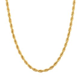 3mm Rope Solid 925 Sterling Silver Chain in Gold