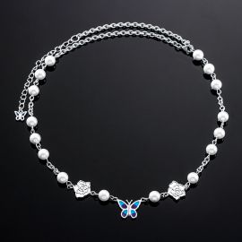 White Pearl Butterfly Chain