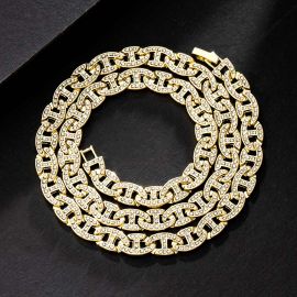8mm Iced G-link Chain in Gold