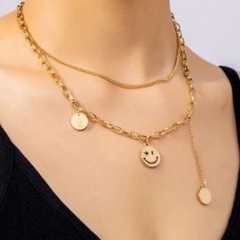 Women's Assorted Smile Face Layered Necklace