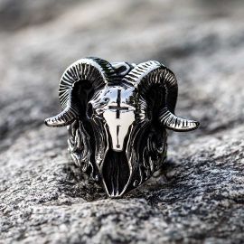 Cross Bighorn Ram Stainless Steel Ring