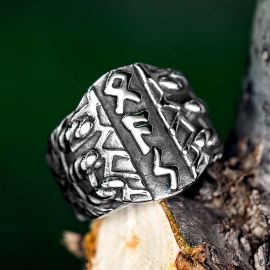 Viking Runes Amulet Stainless Steel Ring