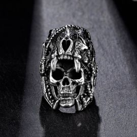 Indian Jaguar Skull Stainless Steel Ring
