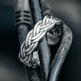 Vintage Braided Open Rope Stainless Steel  Ring