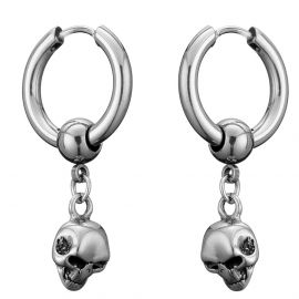 Skull Dangle Huggie Earrings