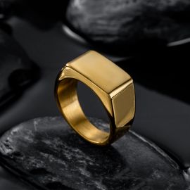 Retro Gold Rectangle Stainless Steel Ring