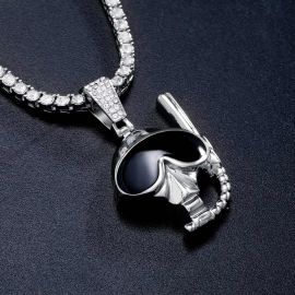 Diving Mask Pendant with Tennis Chain Set in White Gold