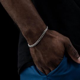 6mm Diamond-Cut Stainless Steel Cuban Bracelet