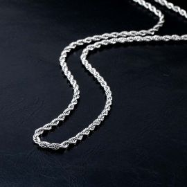 3mm 18K White Gold Rope Chain