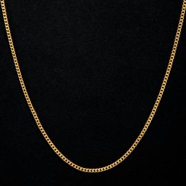 2.5mm Diamond-Cut Stainless Steel Cuban Chain in Gold