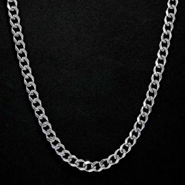 9mm Stainless Steel Cuban Chain in White Gold