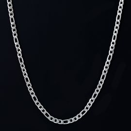 4mm Figaro Chain in White Gold